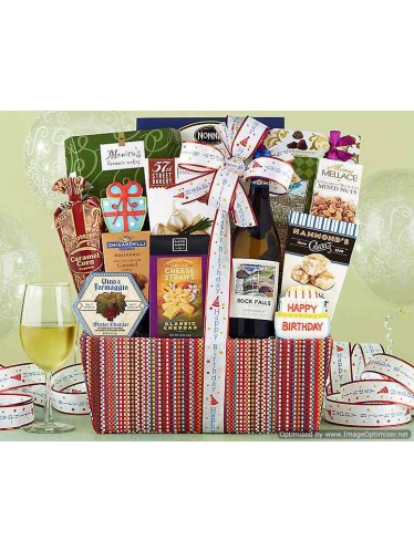 Rock Falls Chardonnay Birthday Collection Gift Basket