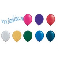 12 Inch Metallic Latex Uninflated Balloon (100 Balloons)