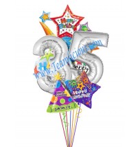  Mega Blast Birthday Balloon Bouquet  (7 Balloons)