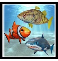 Air swimmers Triple Pack  - Flying Bass, Shark and Clownfish !