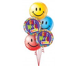 Get Well Soon Smiley Balloon Bouquet