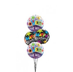 Happy Birthday Over The Hill Balloon Bouquet Delivery ( 4 Balloons )