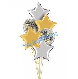 Star Light Congrats Balloon Bouquet  (6 Balloons)